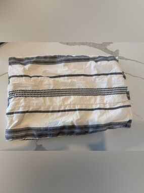 (2) like new Aidan Luxe Beddys stripe quilted Cotton Sham standard twin size